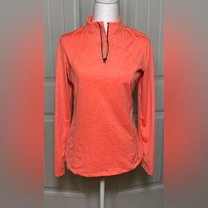 Womens Long Sleeve Athletic Shirt With Half Zip And Collar Size Medium